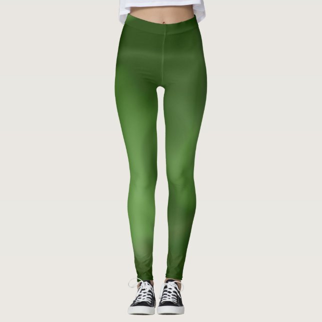 Leggings Leggencias con diseño abstracto de flujo verde (Anverso)