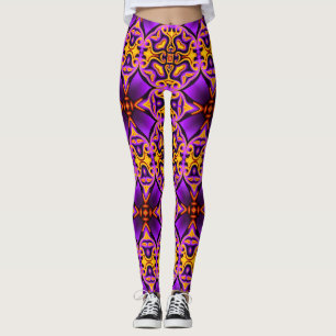 Leggings Leggencias con estampado amarillo morado