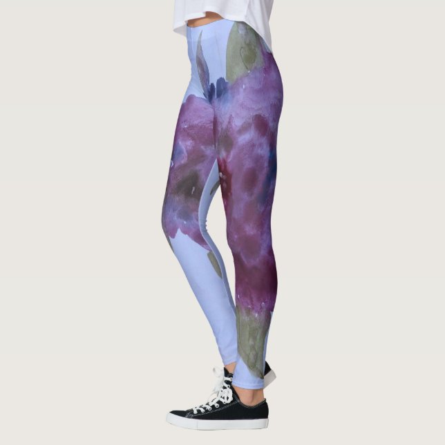 Leggings Leggencias con flores moradas (Izquierda)