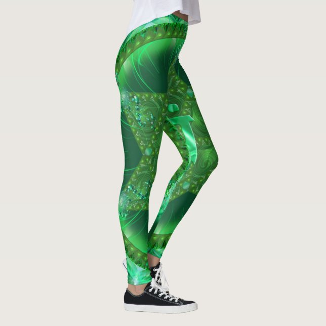 Leggings Leggencias con un espléndido Mandala verde (Derecha)