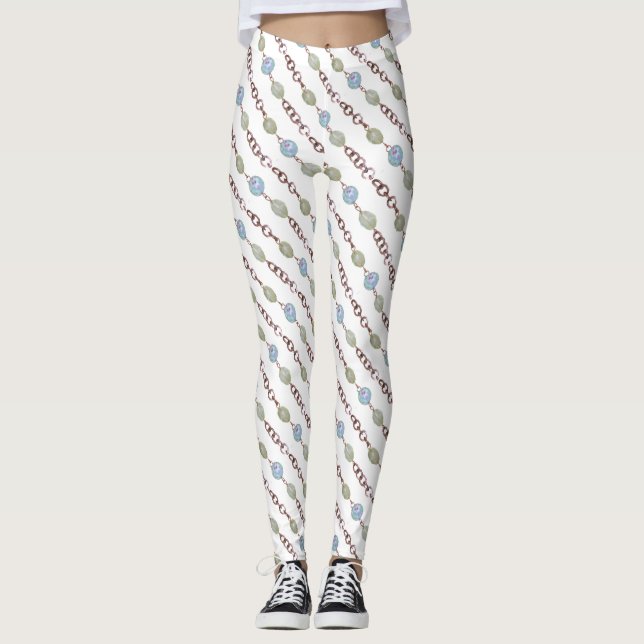 Leggings Leggencias - cuentas de vidrio y cadena de cobre (Anverso)