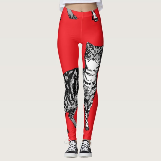 Leggings Leggencias de animales negros y Chicas rojos en ta (Anverso)