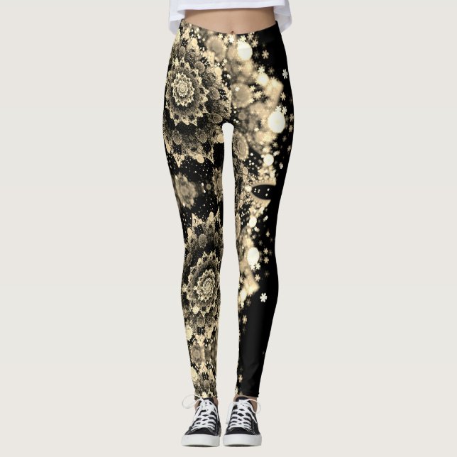 Leggings Leggencias de arte fractal trippy (Anverso)