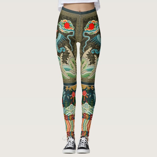 Leggings Leggencias de aves tradicionales japonesas (Anverso)
