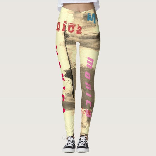 Leggings Leggencias de baile de nombre personalizado (Anverso)