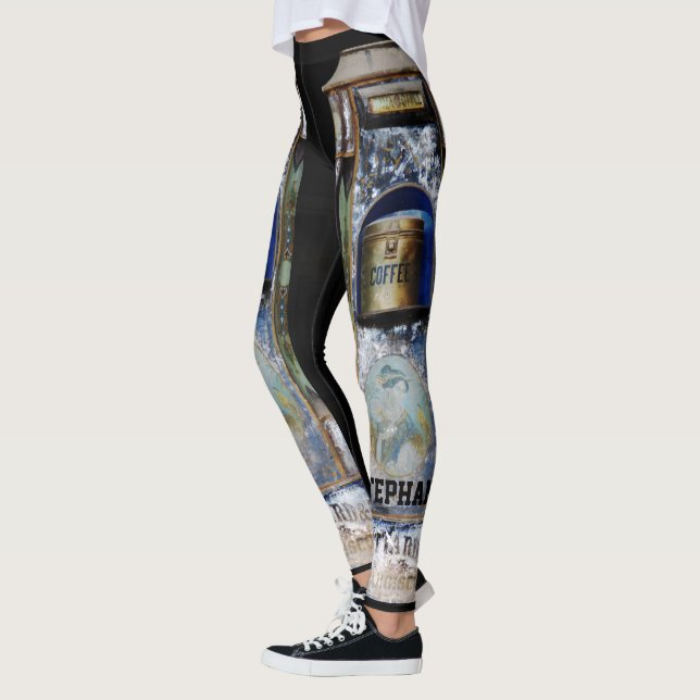 Leggings Leggencias de CAFÉ con nombre personalizado (Izquierda)
