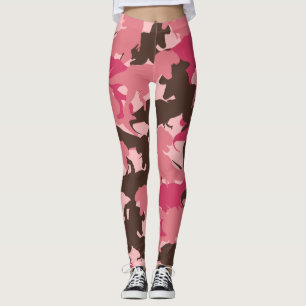Leggings Leggencias de camuflaje de dinosaurios rosados