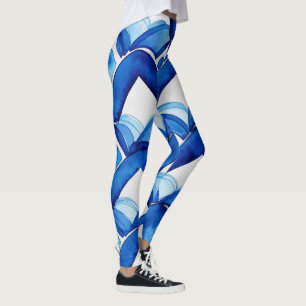 Leggings Leggencias de color azul abstracto moderno