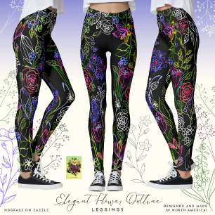Leggings Leggencias de contorno de flor elegantes