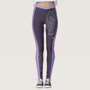 Leggings Leggencias de damasco morado y negro