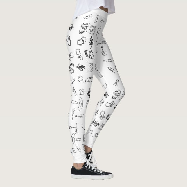 Leggings Leggencias de dibujo de líneas de Taylor Eras (Derecha)