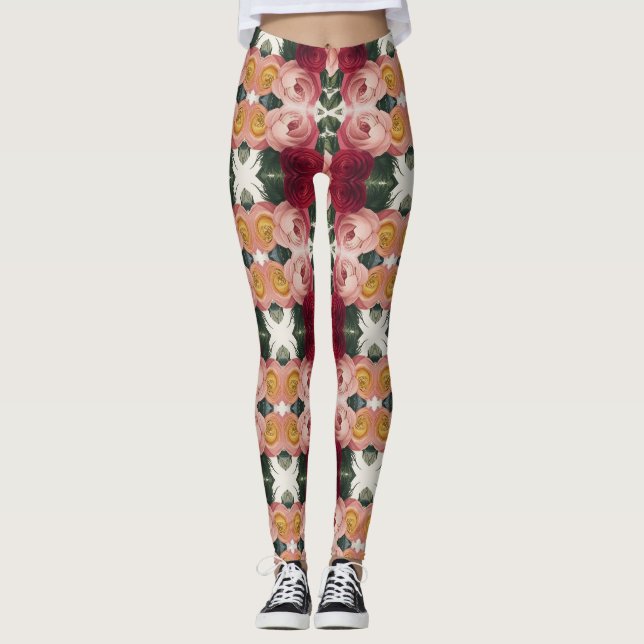 Leggings Leggencias de elegancia floral9 (Anverso)