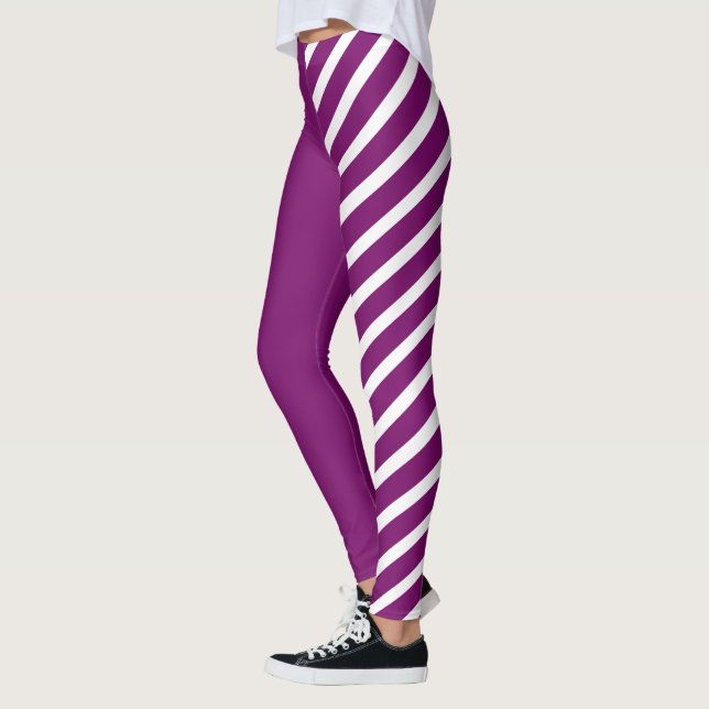 Leggings Leggencias de éster morado y blanco (Izquierda)
