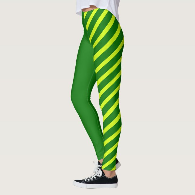 Leggings Leggencias de éster verde y amarillo (Izquierda)