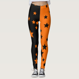 Leggings Leggencias De Estrella Negra Y naranja
