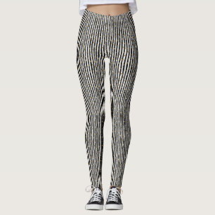 Leggings Leggencias de estrellas de rayas blancas y negras