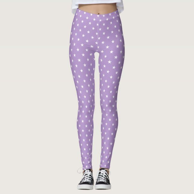 Leggings Leggencias de estrellas moradas (Anverso)
