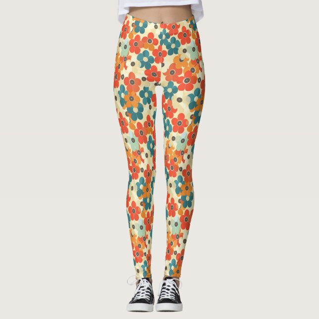 Leggings Leggencias de flores elegantes (Anverso)