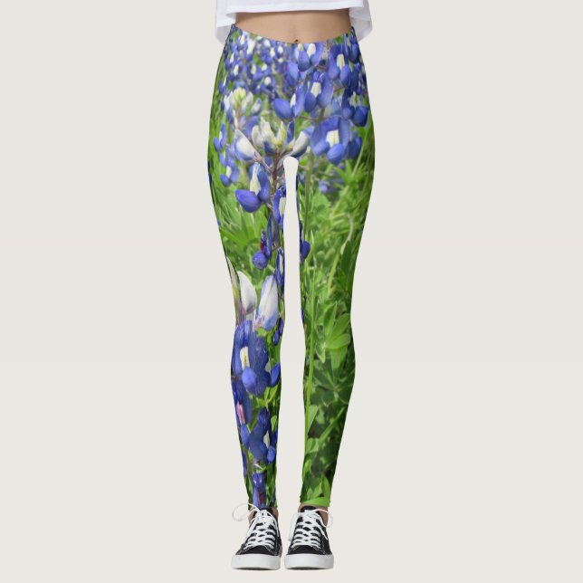 Leggings Leggencias de flores silvestres de Bluebonnet (Anverso)
