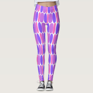 Leggings Leggencias de formas coloreadas de patrón violeta