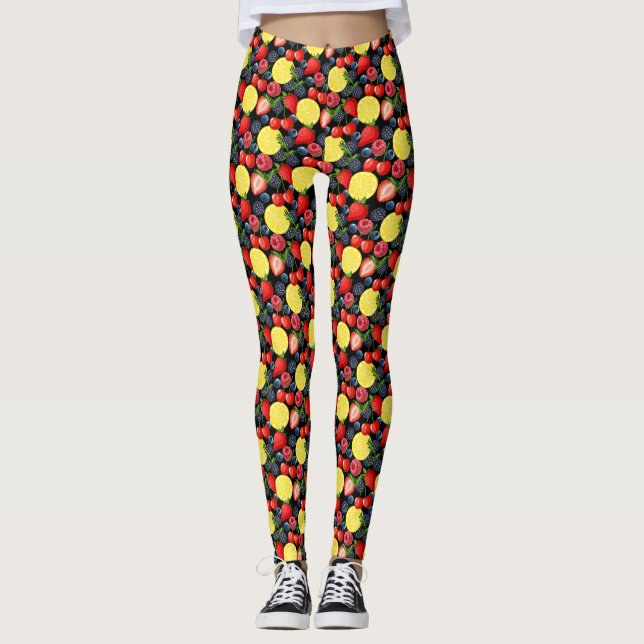 Leggings Leggencias de frutas brillantes y audaces (Anverso)