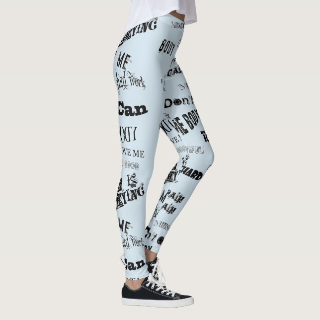 Leggings Leggencias de gimnasia - Arte de Word con mensajes (Derecha)