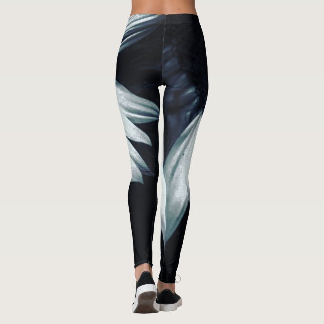 Leggings Leggencias de girasol blanco y negro (Reverso)