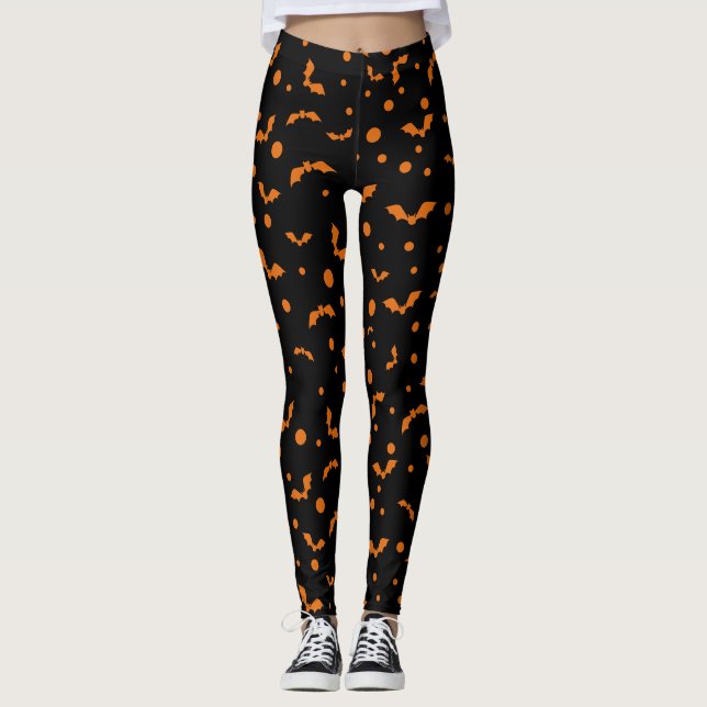 Leggings Leggencias de Halloween negras con murciélagos Nar (Anverso)