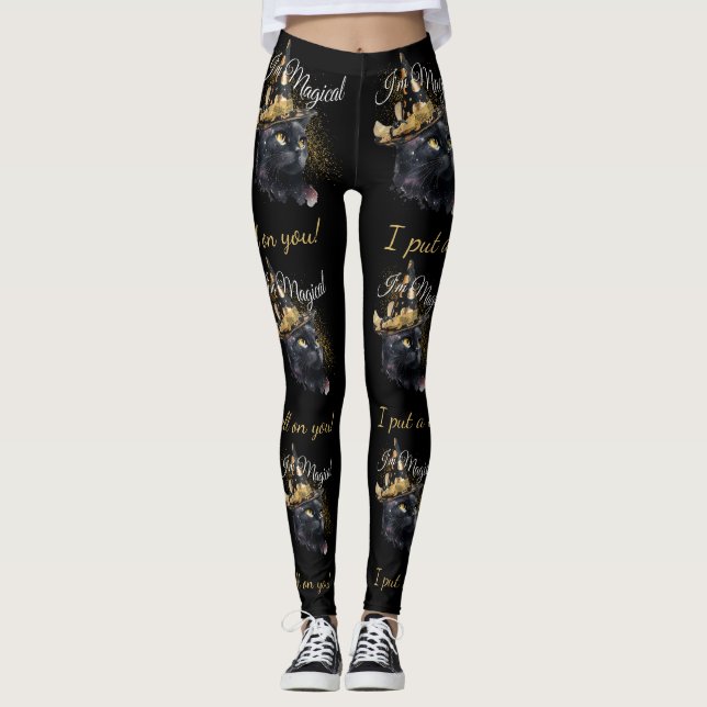 Leggings Leggencias de Halloween para gato negro mágico per (Anverso)