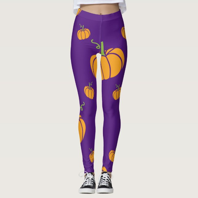 Leggings Leggencias de Halloween púrpuras (Anverso)