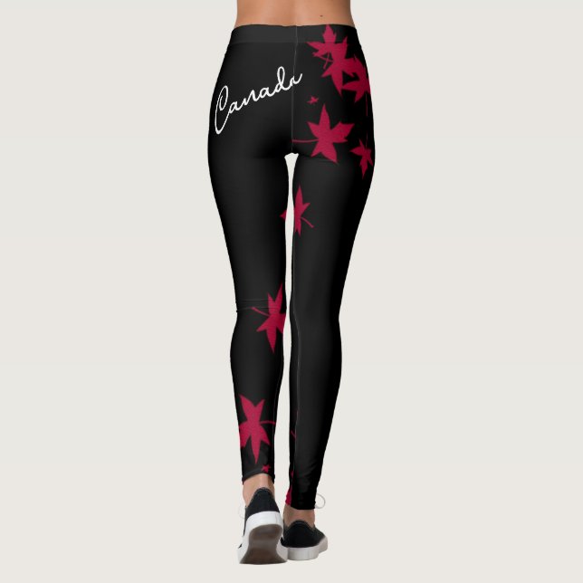 Leggings Leggencias de hojas de arce de Canadá (Reverso)