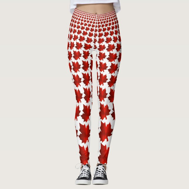 Leggings Leggencias de hojas de arce rojas de CANADÁ (Anverso)