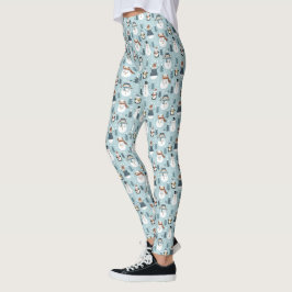 Leggings Leggencias de hombres de nieve y pingüinos