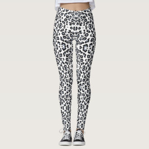 Leggings Leggencias de impresión clásicas de leopardo blanc