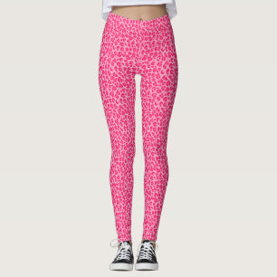 Leggings Leggencias de impresión de leopardo de cheta rosad