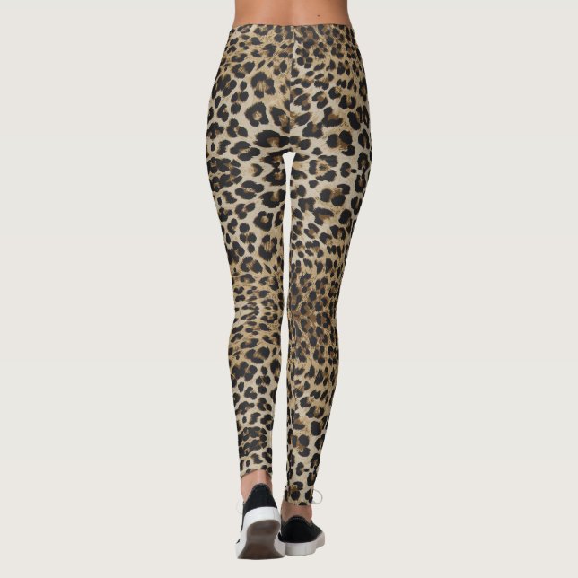 Leggings Leggencias de impresión de leopardo funky (Reverso)