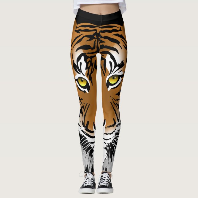 Leggings Leggencias de impresión del tigre (Anverso)
