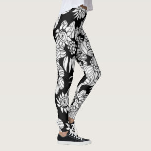 Leggings Leggencias de jardineras de yoga blancas y negras