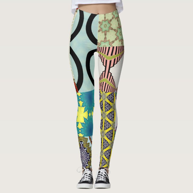 Leggings Leggencias de la COLLAGE del DISEÑADOR CONTEMPORÁN (Anverso)