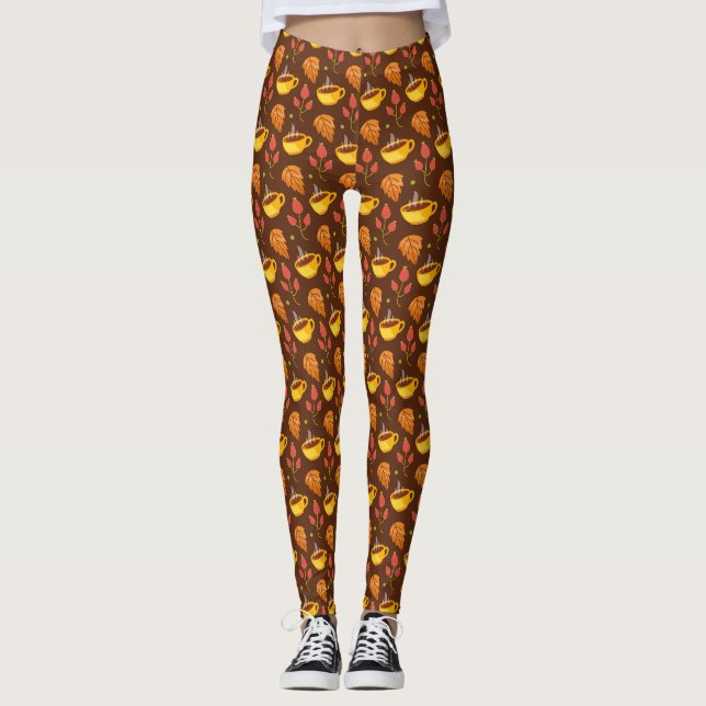 Leggings Leggencias de la Copa del Patrón Otoño - Acogedor, (Anverso)
