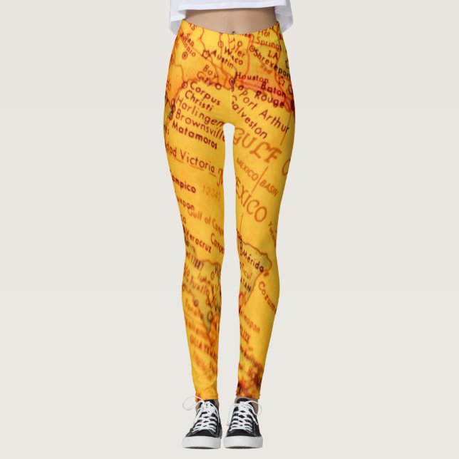 Leggings Leggencias de mapas vintage (Anverso)