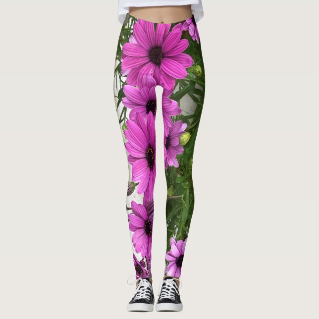 Leggings Leggencias de margarita morada (Anverso)
