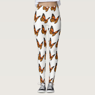 Leggings Leggencias de mariposa de monarca negra y naranja