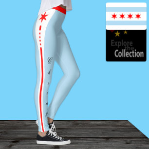 Leggings Leggencias de moda de Chicago, Bandera de Chicago/