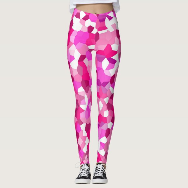 Leggings Leggencias de mosaicos rosas (Anverso)