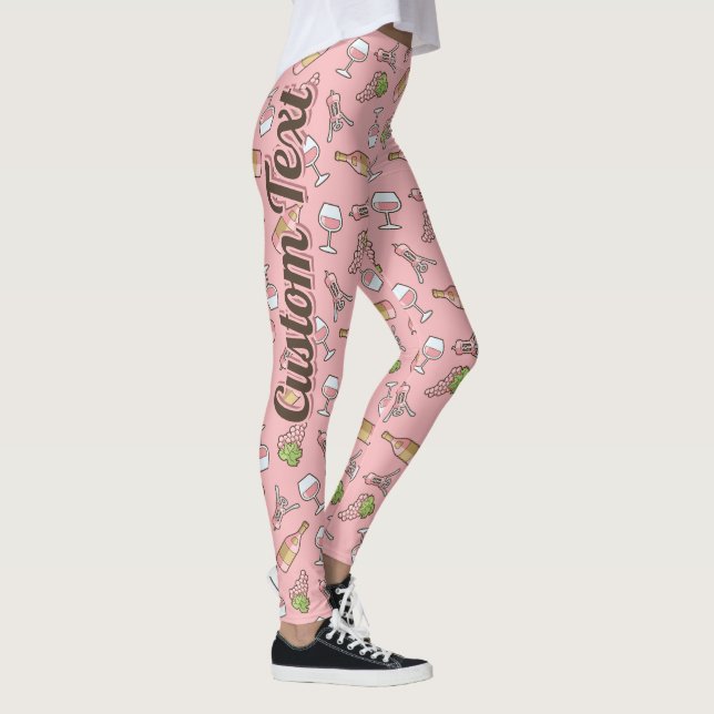 Leggings Leggencias de patrón de vino Rosa (Derecha)