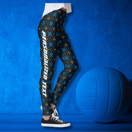 Leggings Leggencias de patrón elegante monograma personaliz