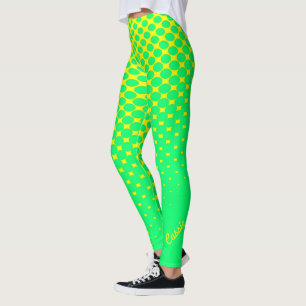 Leggings Leggencias de patrón gradiente amarillo a verde