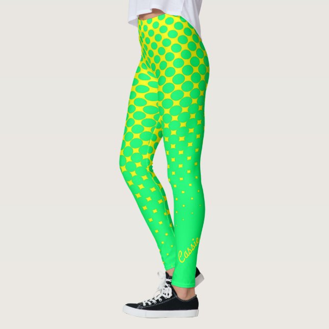 Leggings Leggencias de patrón gradiente amarillo a verde (Izquierda)