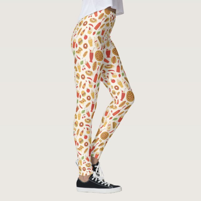 Leggings Leggencias de patrones de comida rápida decorativo (Derecha)